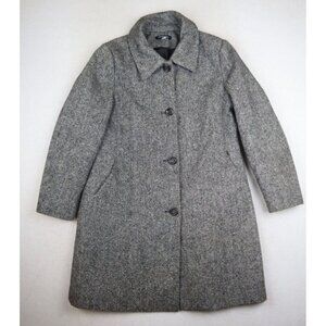 CHADWICK'S - WOMEN'S GRAY WOOL BLEND OVERCOAT - SIZE 12P